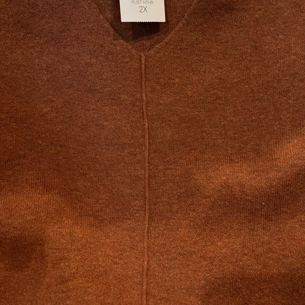 NWT J Jill V-neck tunic sweater Sz 2X rust